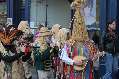 Procession: Fingal Mummers' musicians