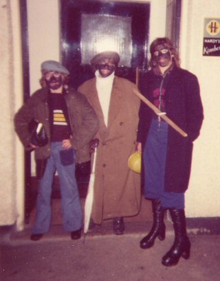 Guysers from Brinsley, Nottinghamshire in 1971. Left to right: Doctor, Saint George, Beelzebub
