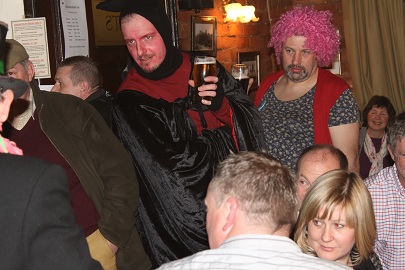Calverton 2012, Beelzebub and the Lady Bright and Gay keep an eye on the Doctor in the Woodlark, Lambley.